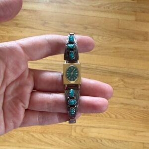 Vintage Turquoise and Gold Watch